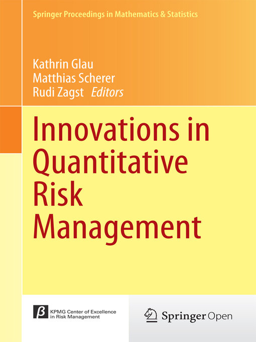 Title details for Innovations in Quantitative Risk Management by Kathrin Glau - Available